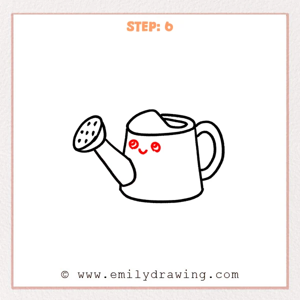 how to draw a watering can - Step 6